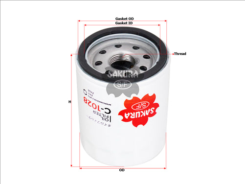 Sakura OIL FILTER FITS Z456 Z411 WZ411 WZ456 C-1030 C-1028