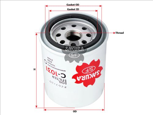 Sakura OIL FILTER Z56B Z148A Z148X  C-1031