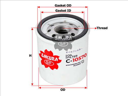 Sakura OIL FILTER FITS Z926 WCO124 PC121105 C-10570