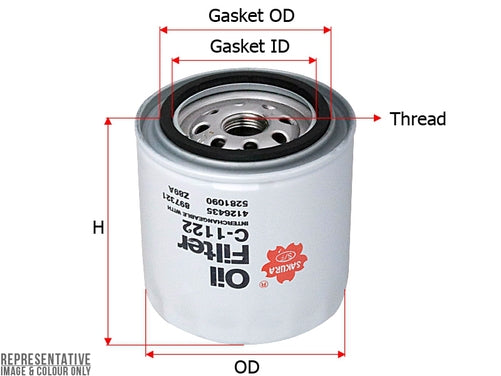 Sakura OIL FILTER FITS Z89A WZ89A Z10 WZ10 C-1122