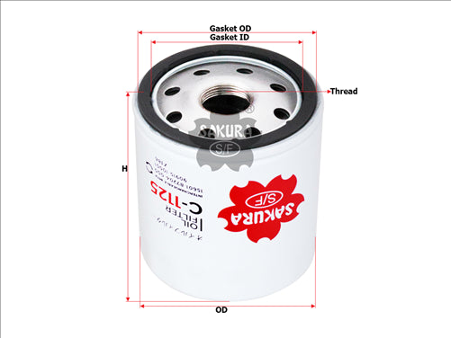 Sakura OIL FILTER FITS Z386 WZ386 WZ386NM FO1037 Z191A C-1125