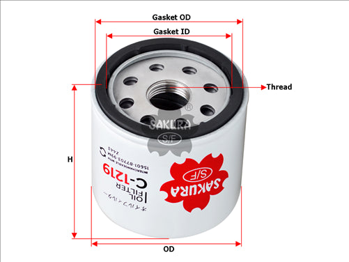 Sakura OIL FILTER FITS Z443 WZ443 WZ443NM C-1204-2 FO1039 C-1219