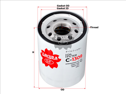 Sakura OIL FILTER FITS Z303 WZ303N FO1093 C-1309