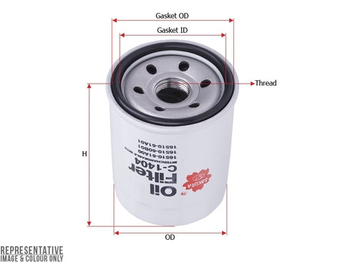 Sakura Oil Filter FITS Z172 Z734 WCO28 use C-14042 use C-14042