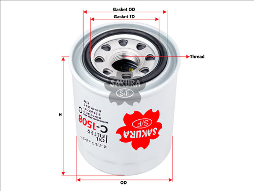 Sakura OIL FILTER FITS Z333 WZ333NM NE1859FO1091 C-1508