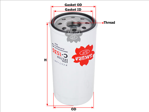 Sakura OIL FILTER FITS Z554 WZ554 C-1535