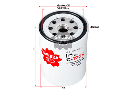 Sakura OIL FILTER FITS Z330 WZ330NM C-1704