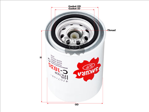 Sakura OIL FILTER FITS Z416 Z502 WZ416 WZ502 15208-02N01 C-1835