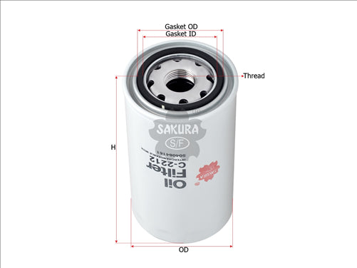 Sakura OIL FILTER P551100 BF7327 LF16117 504084161 84228488 C-2212