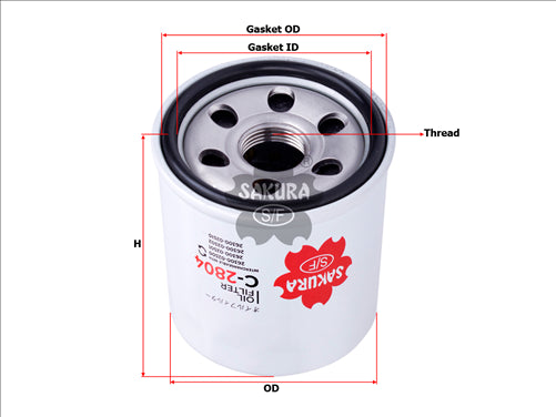 Sakura OIL FILTER REPALCES HYUNDAI 26300-02500 26300-02501 C-2804