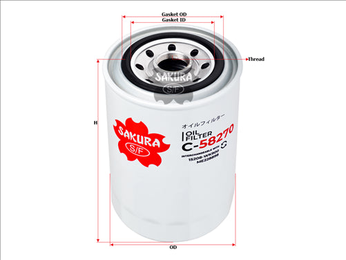 Sakura OIL FILTER FITS Z956 WCO138 15208-WK900 C-58270