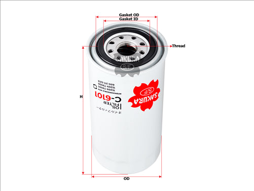 Sakura OIL FILTER FITS Z785 WCO26 C-6101