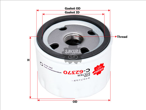 Sakura OIL FILTER LF3848 5712600 2904941 2934616 C-62370