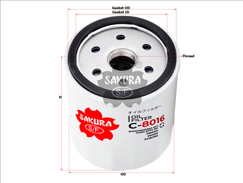 Sakura OIL FILTER FITS Z82 WZ82 C-8016