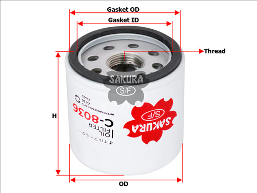 Sakura OIL FILTER Z436 Z445  C-8036