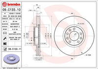 BRAKE ROTOR FRONT PEUGEOT 308 3008 08> 304*28*26 VENT 5STUD 71id 48HT 09.C133.11