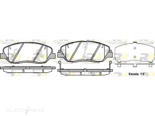 ROADHOUSE DISC PAD FRONT HYUNDAI / KIA / LDV 156.7*61*17.2 - RDB1226-02-RH