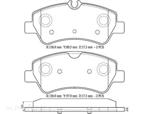 OE+ CERAMIC BRAKE PADS REAR FORD TRANSIT 12> - DB15210CP
