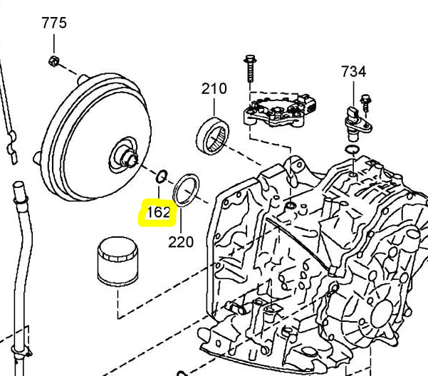 O RING INPUT SHAFT TO CONVERTER RE0F08A NISSAN CVT - 56162