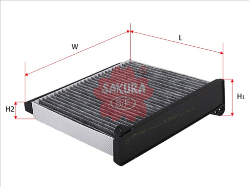 Sakura CABIN FILTER FITS RCA206C WACF0142 CARBON ACTIVATED CAC-1006