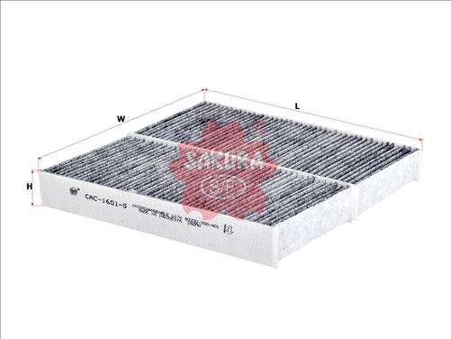 Sakura CABIN FILTER FITS WACF0128 CARBON ACTIVATED CAC-1601-S