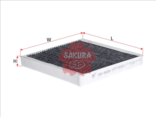 Sakura CABIN FILTER FITS 49351 4518300018 CARBON ACTIVATED CAC-26030