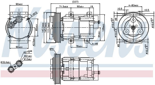 Nissens COMPRESSOR FORD TRANSIT ALL IV & V 2.5L 96-00 CM1012N
