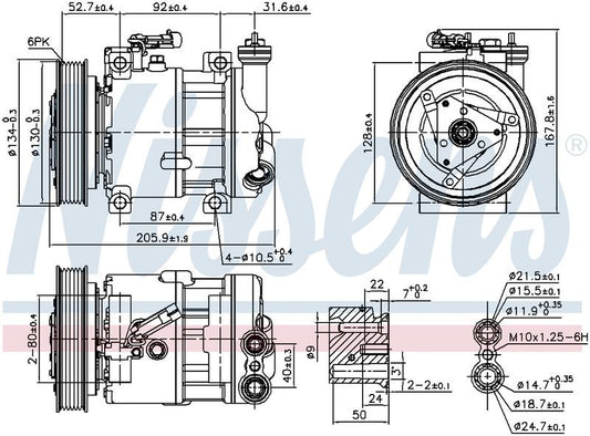 Nissens COMPRESSOR ALFA ROMEO 156 97-06, 147 01-10, GTV 98-05, SPIDER 98-05