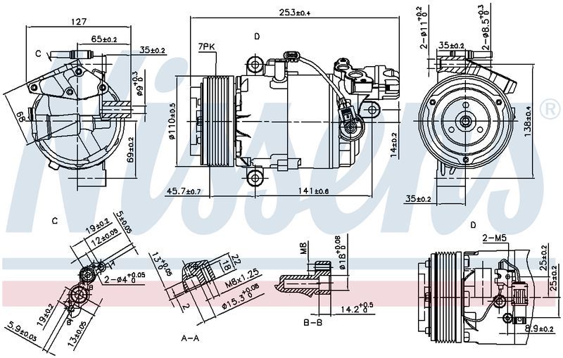 Nissens COMPRESSOR BMW 1 SERIES E82 E87 E88 04-ON 3 SERIES E90 E91 E92 E93