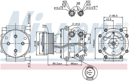Nissens COMPRESSOR RANGE ROVER 95 - 98 TRS105 3204 CM3204N