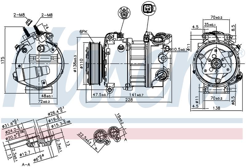 Nissens COMPRESSOR LANDROVER DISCOVERY S4 3.0L DSL9/09-1/14, JAGUAR XF CM4694N