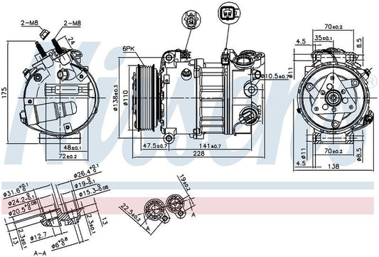 Nissens COMPRESSOR LANDROVER DISCOVERY S4 3.0L DSL9/09-1/14, JAGUAR XF CM4694N