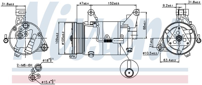 Nissens COMPRESSOR BMW MINI COOPER R50 R52 R53 1.6L PET 00-09 CM5308N
