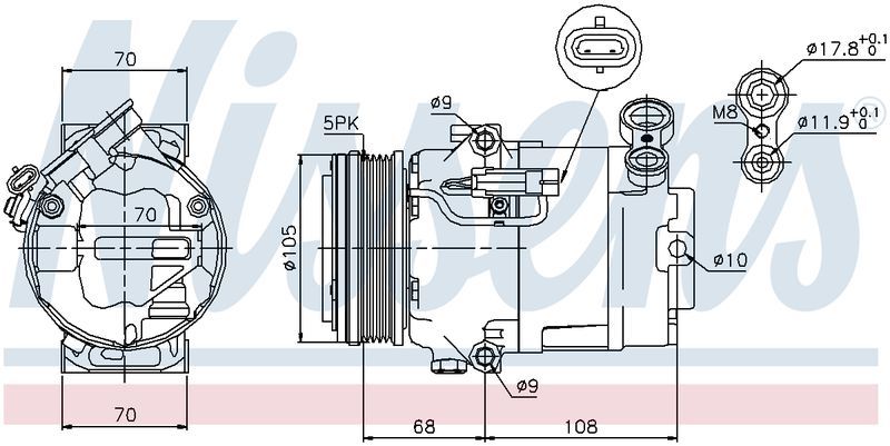 Nissens COMPRESSOR ASTRA AH 1.8L SRI, VXR 2.0L 04-06 CM5320N