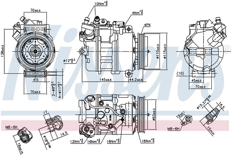 Nissens COMPRESSOR BMW 5 SERIES E60 540i 545i 550i TOURING 10/03- CM5454N