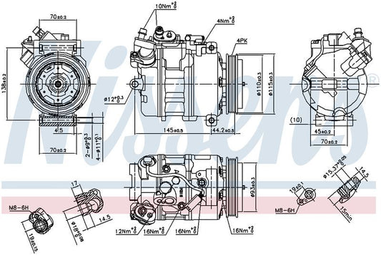 Nissens COMPRESSOR BMW 5 SERIES E60 540i 545i 550i TOURING 10/03- CM5454N
