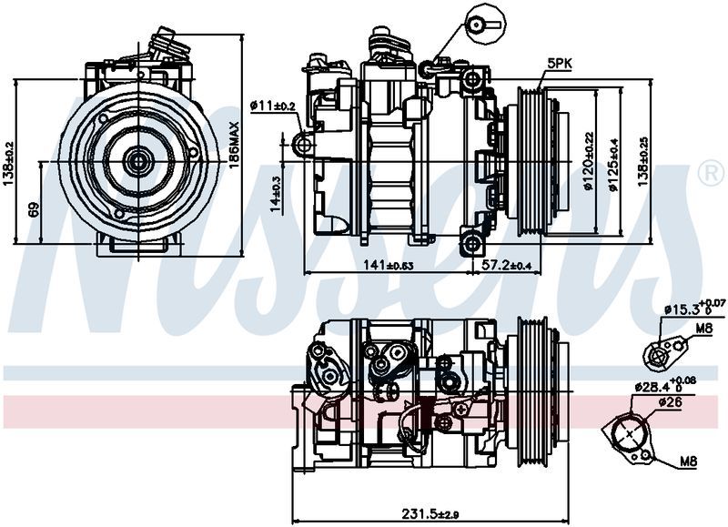 Nissens COMPRESSOR FREELANDER 2.0L ROVER 75 99-ON CM5581N