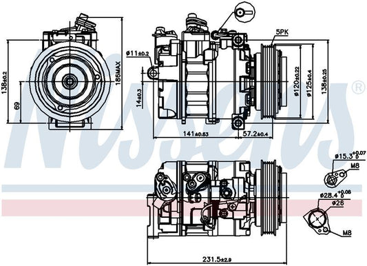 Nissens COMPRESSOR FREELANDER 2.0L ROVER 75 99-ON CM5581N
