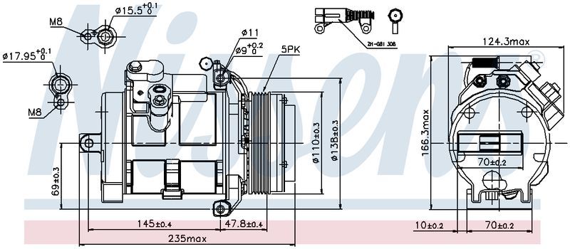 Nissens COMPRESSOR BMW X5 E53 00-07 3.0L 10S17C CM5598N