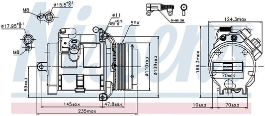 Nissens COMPRESSOR BMW X5 E53 00-07 3.0L 10S17C CM5598N