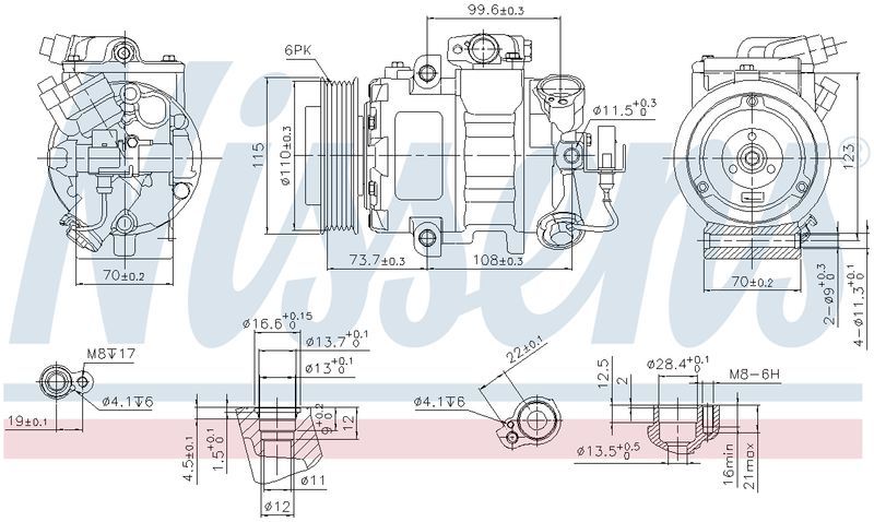 Nissens COMPRESSOR VW GOLF 02- LUPO1.4L 00-POLO 1.9L 11/01- SEAT IBIZA CM5615N