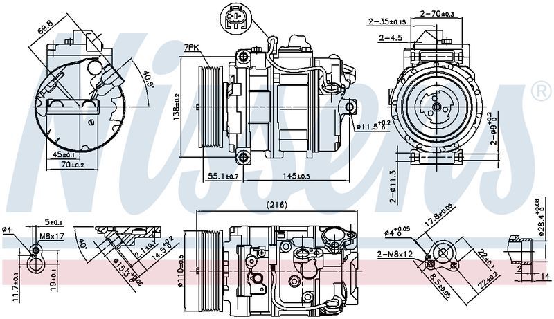 Nissens COMPRESSOR BMW 1 SERIES E82 E88 135I 03/08- 3 SERIES E90 335I CM5641N
