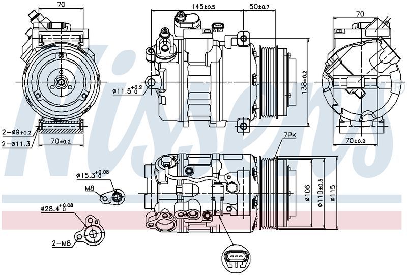 Nissens COMPRESSOR BMW 5 SERIES 530D 535D 535I F07 F10 6/10- 7 SERIES CM5876N