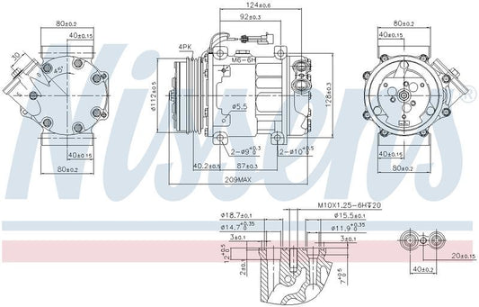 Nissens COMPRESSOR FIAT DUCATO 2.3L 03-10/14 3.0L 2/07-1/12 SD7V16 4PV CM7883N