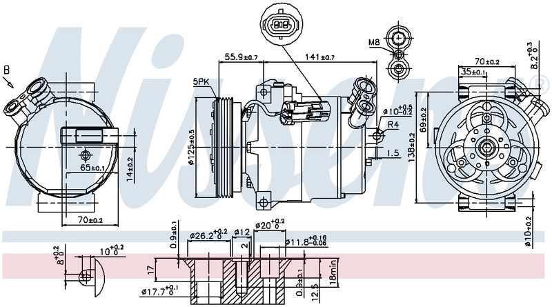 Nissens COMPRESSOR ASTRA TS 98- VECTRA 4CYL ZAFIRA TT 6/01 PXV16 CM8600N
