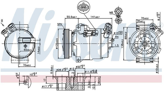 Nissens COMPRESSOR ASTRA TS 98- VECTRA 4CYL ZAFIRA TT 6/01 PXV16 CM8600N