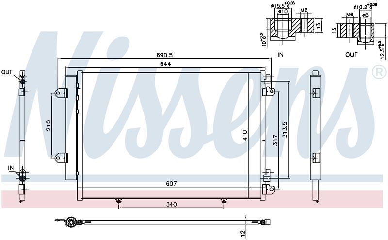 Nissens CONDENSER SUZUKI VITARA RT-X LY 1.6L DSL 5/16-1/19 CN5814N