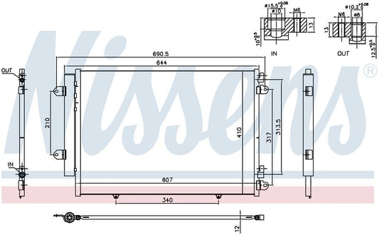 Nissens CONDENSER SUZUKI VITARA RT-X LY 1.6L DSL 5/16-1/19 CN5814N