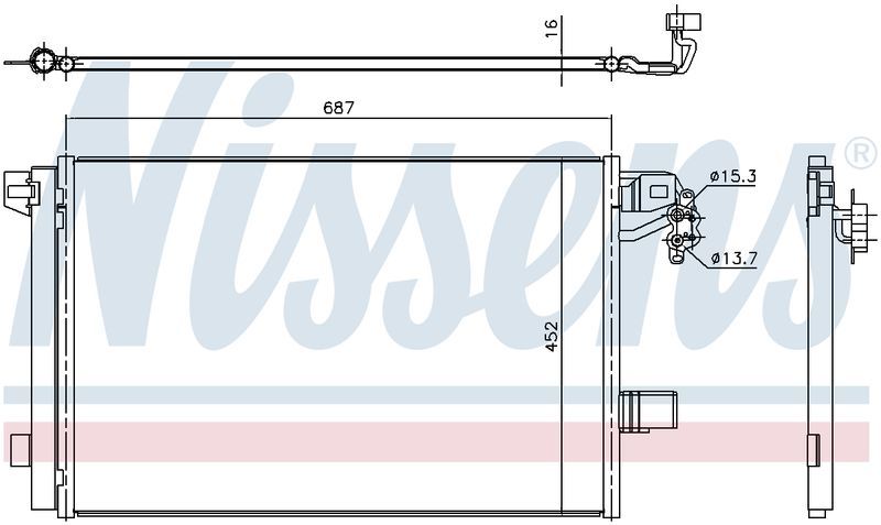 Nissens CONDENSER VW TRANSPORTER T5 7H 2.0L DSL 9/09-ON,MULTIVAN T5 TH CN6375N