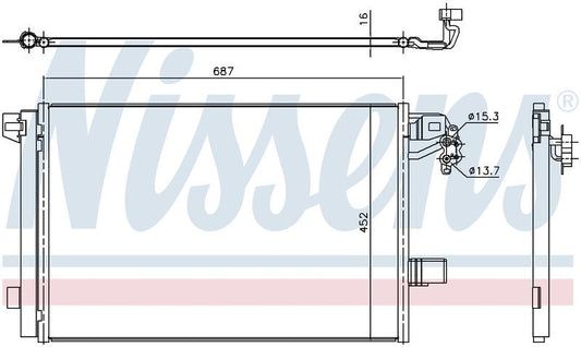 Nissens CONDENSER VW TRANSPORTER T5 7H 2.0L DSL 9/09-ON,MULTIVAN T5 TH CN6375N